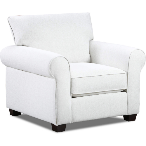 Collins Rolled Arm Accent Chair in Glacier Off White Chenille